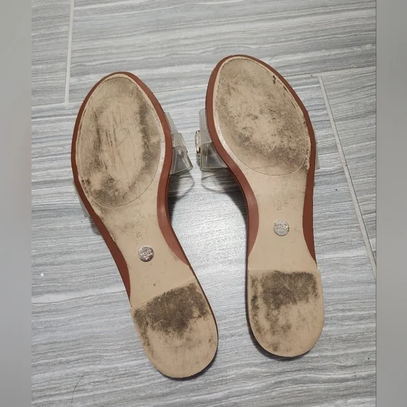 Zara Flat Vinyl Slider Sandals with Chain EU Size 37/US size 6 - Picture 2 of 2